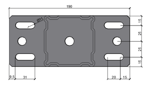 Slot dimensions of standard components