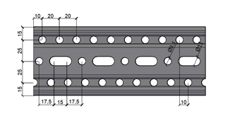 Steel Beam Section - Slot and Hole Pattern